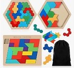 3 Pack Hexagon Wooden Puzzle for dementia